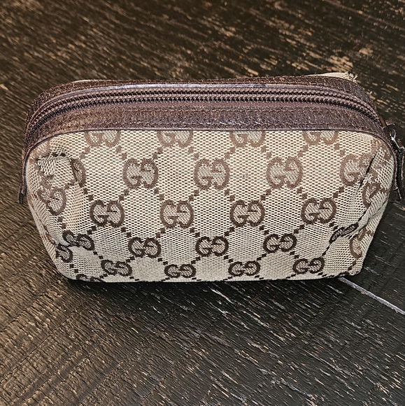 Gucci Accessories - GUCCI GG Logo Canvas Cosmetic Pouch Bag